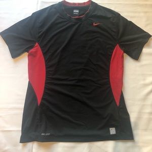 Nike Pro Shirt, Black and Red, XL